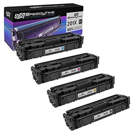 Speedy Inks Compatible Toner Cartridge Replacement for HP 201X High-Yield (1 Black, 1 Cyan, 1 Magenta, 1 Yellow, 4-Pack)