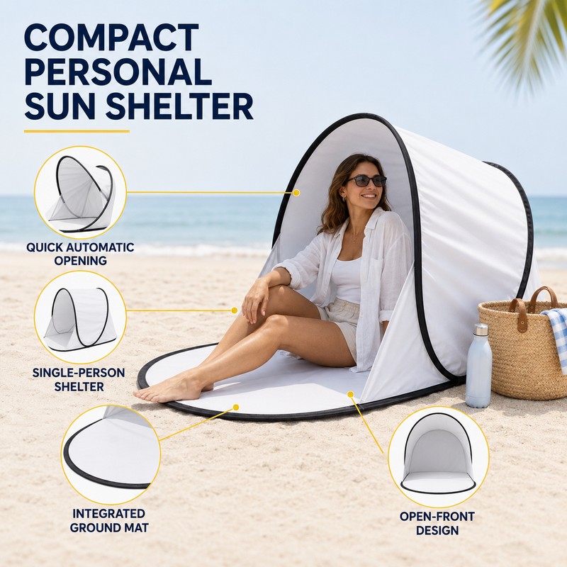 Pop-Up Beach Tent with UV Protection, Instant Automatic Beach Sun