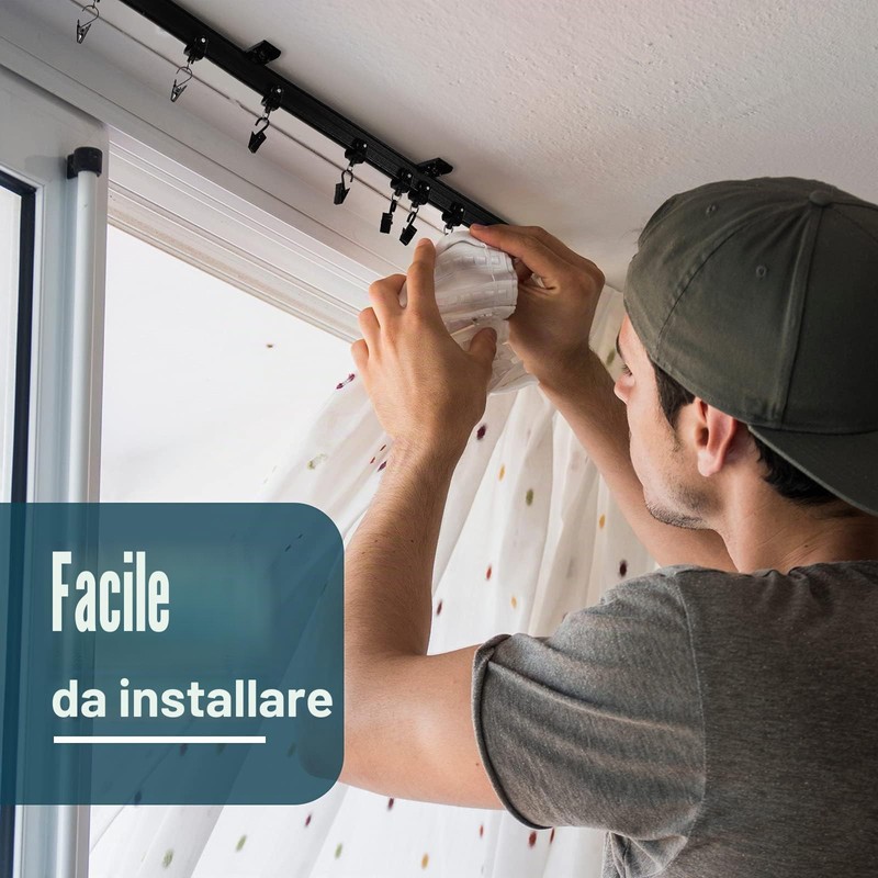 Binario per Tende a Soffitto Curvo Staffe Pieghevole per Binario