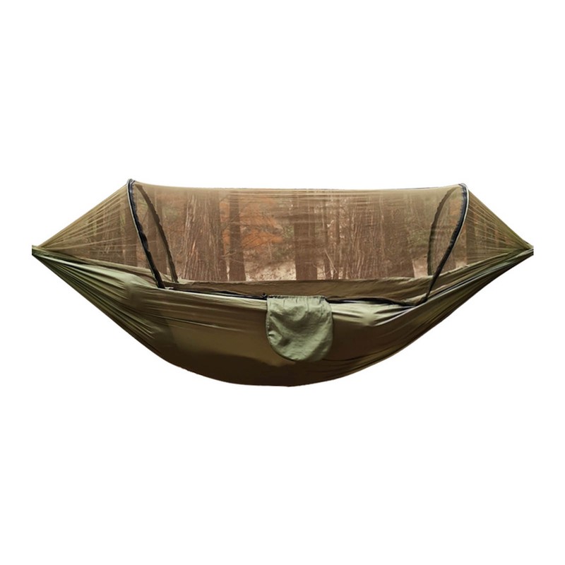 Camping Hammock with Net 210T Nylon Taffeta Automatic Quick Opening