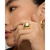PAVOI 14K Yellow Gold Plated Chunky Domed Statement Ring for