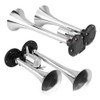 Chrome Dual Trumpet Air Horn 150db Loud Train Sound Electric