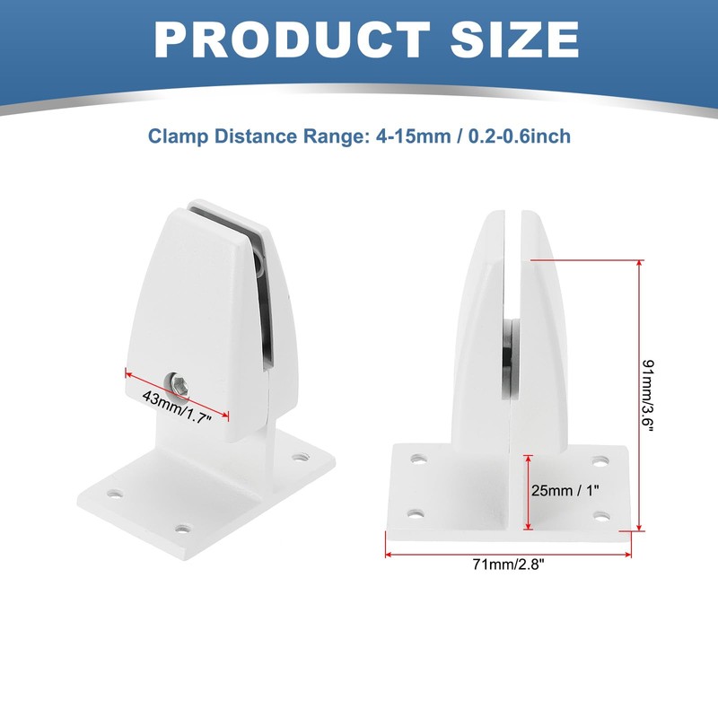 PATIKIL 2.8x1.7x3.6" Desk Divider Support Clamp, 4 Pcs Aluminum Desk