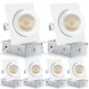 KnLnny Ware Square GimbalRecessed Lighting 4 Inch 6 Pack, Ajustable