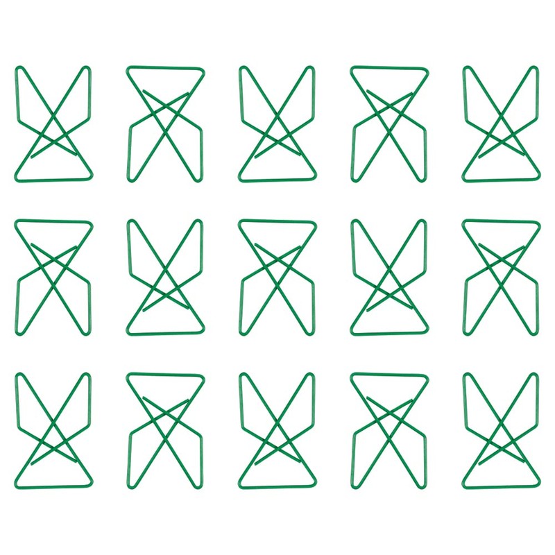 JAM PAPER Colorful Butterfly Clips - Green Paperclips - 15/Pack