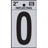 Hy-Ko RV-25/O Vinyl Self-Stick Reflective with Letter O, 2", Black