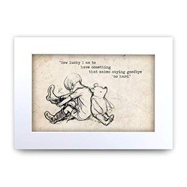 HWC Trading Winnie the Pooh How Lucky A4 Printed Quote Nursery Print Baby Shower Room Gifts New Born Bedroom Gift Print Photo Picture Display