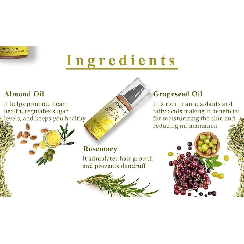  Anti-Cellulite Body Oil for Detoxification and Drainage Support, 60ml,