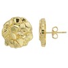14k Gold Round Rough Textured Cookie Nugget Stud Earrings For