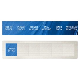 Privacy Door Sign, Do Not Disturb/Please Knock/Out of Office/in a Meeting/Back Soon/Working Remotely Indicator, That Lets Others Know Whether You're Available Or Not - Blue Pattern Office Door Sign for Meeting & Conference Room -Stainless Steel-10 x 2.5 inches