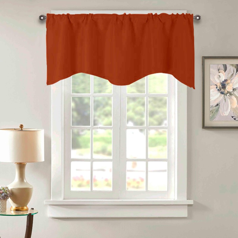 Ladity Orange Scalloped Valances 2 Panels