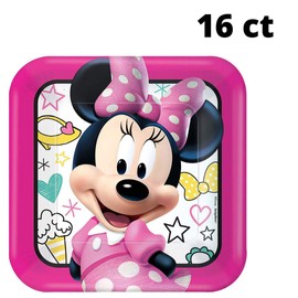 Minnie Mouse Happy Helpers Birthday Party Supplies Pack for 16 - Decorations and Tableware