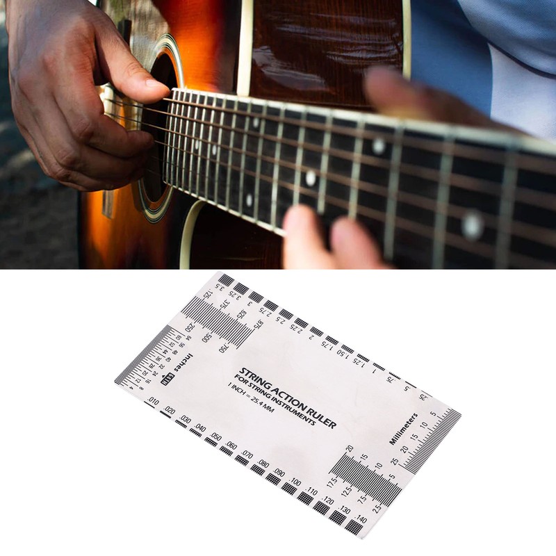 String Action Ruler Stainless Steel Height Gauge Replacement Guitar Repairing
