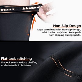 COOLOMG Sports Compression Leg Sleeves Basketball Football Long Knee Protection Knee Brace Undersleeve White M