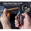 Castelar Torch Lighter Triple Jet Flame Refillable Butane Cigar Lighter