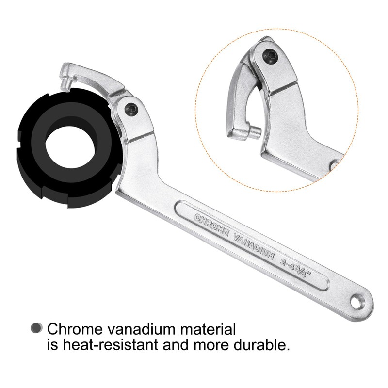 sourcing map 2-4 3/4"(51-121mm) C Spanner Wrench Adjustable Round Pin