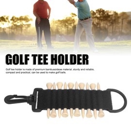 10 Tees Golf Tee Holder, Golf Ball Holder, Golf Tee Carrier Storage Bag with Hook Multifunction Practical Portable Attachable to Golf Bag for Golf Carts Driving Hitting (Black)