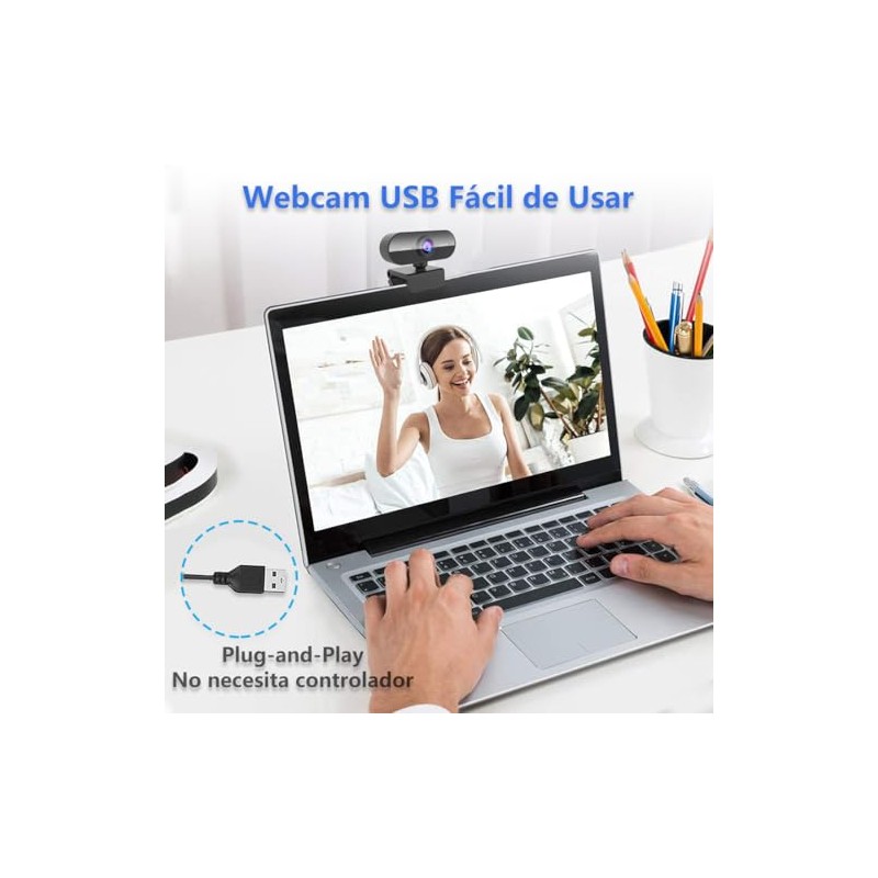 ZZCP Webcam con Microfono para PC,Camara Web para PC HD