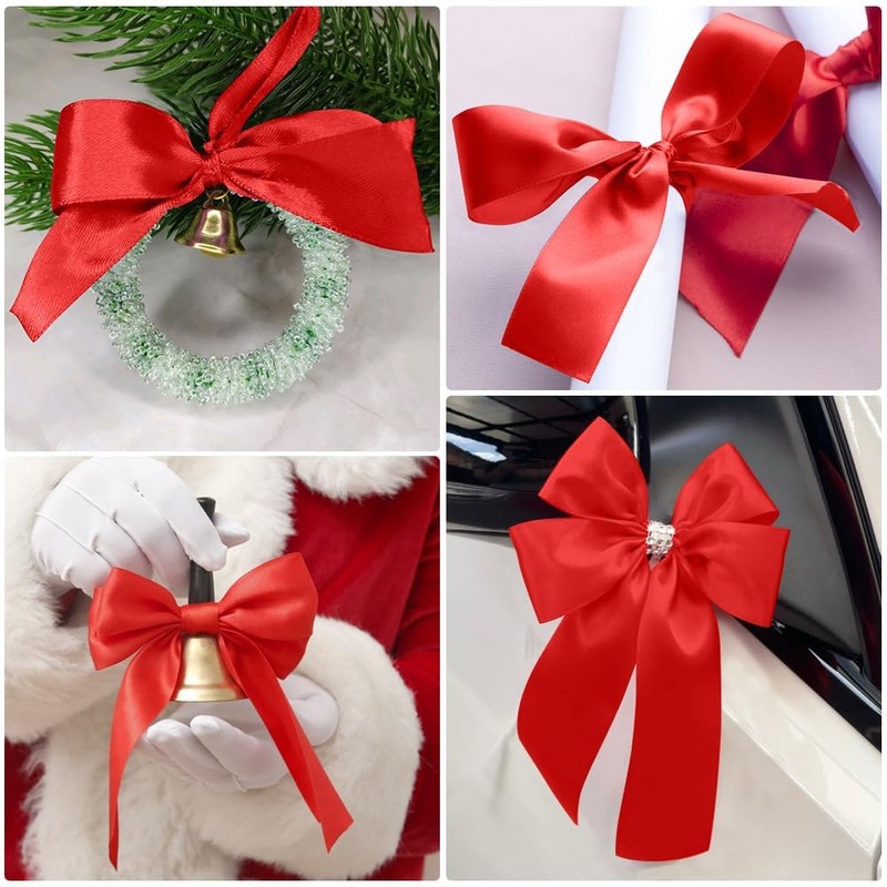 Red Ribbon For Gift Wrapping Satin Ribbon 1 1/2 Inch