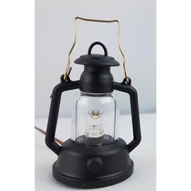 LED Lantern Black with Red Insert
