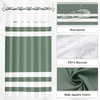 Nesphy No Hook Green Shower Curtain with Snap-in PEVA Liner