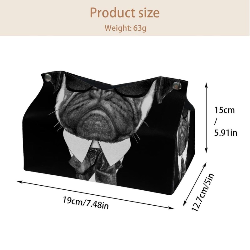 2 Pack Tissue Box Cover Holder, French Cats Saying Bonjour