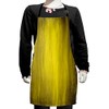 Ambesonne Yellow Apron, Abstract Retro Design Artwork with Wavy Vertical