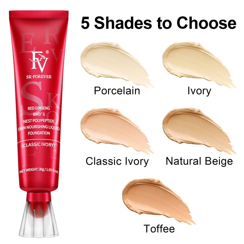 FV Waterproof Liquid Foundation with Matte Finish, Lightweight, Oil-Free, Natural