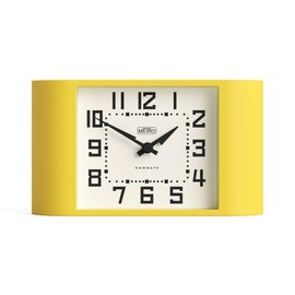 NEWGATE® Mini Metro desk clock | Retro mantel clock | Citrus yellow | Mid century style for desk, table top, shelf or bedside