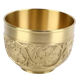 Brass Tea Cup Exquisite Embossed Patterns Retro European Small Coffee Cup for Home Parties Housewarming Ceremony Without Ear
