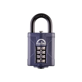Squire Heavy Duty Padlock (CP40) - Toughest Steel Shackle - 4 Wheel Combination Padlock - Alloy Steel for Corrosion Resistance - Weatherproof Lock for Home, School & Garage (Blue, 40 mm)
