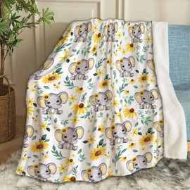 Ottoy Sunflower Elephant Baby Blanket Gifts Sunflower Blanket You are My Sunshine Baby Blanket Sunflower and Elephant Decor Blankets of Sunshine Swaddle Blankets for Baby 40"x30" (Toddler)