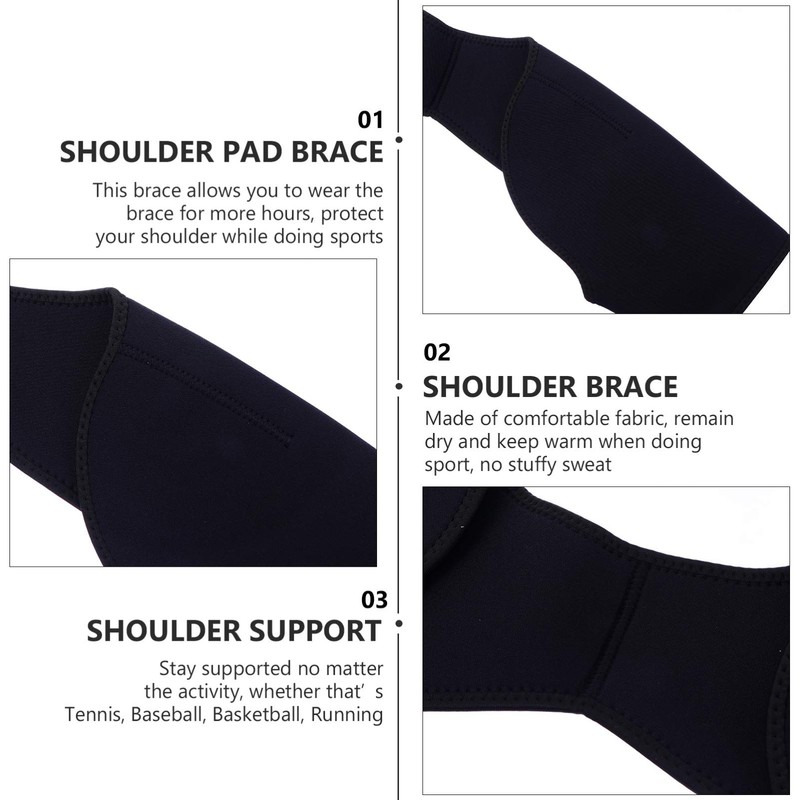 EXCEART Double Shoulder Brace Stability Compression Sleeve Back Shoulder Support