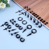 15 Pairs Men's Stainless Steel Stud Earrings Black Piercing Hoop