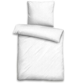 biberna 0676066 Bed Linen Pillowcase GOTS Jacqaurd Satin 1x 40 x 80 cm White