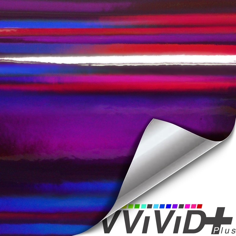 VViViD Holographic Chrome Purple Vinyl Wrap DIY Air-Release Adhesive Film