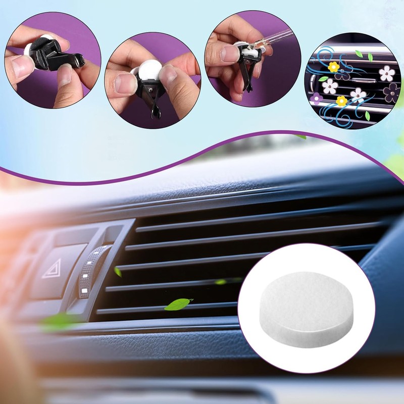 Car Air Freshener Refill Felt Pads 100 PCS, Unscented Essential