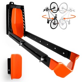 SAMRELAX Swivel Bike Rack Wall Mount, 2 PCS Bike Hanger Wall Mount, Vertical Bike Rack, Sturdy Bike Storage Hook, No Heavy Lifting Required Indoor Hanging Bike Organizr