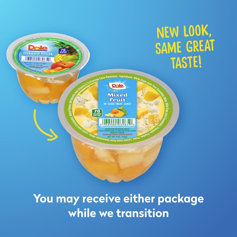 Dole Fruit Bowls Mixed Fruit in 100% Juice Snacks, 4oz