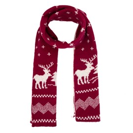 ALLY-MAGIC Christmas Scarf Winter Knitted Scarf Reindeer Snowflake Soft Warm Long Scarfs Xmas Gift Christmas Party for Women Men Girls Xams Gift Y11HSMLWJ