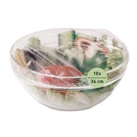 culivac Food Covers Made of Bioline ECO-LDPE (Bio-based) and Natural Rubber for Bowls Kitchen Gastro Food Fresh Film Made in Sweden BPA Free (Pack of 10, Round, 36 cm)