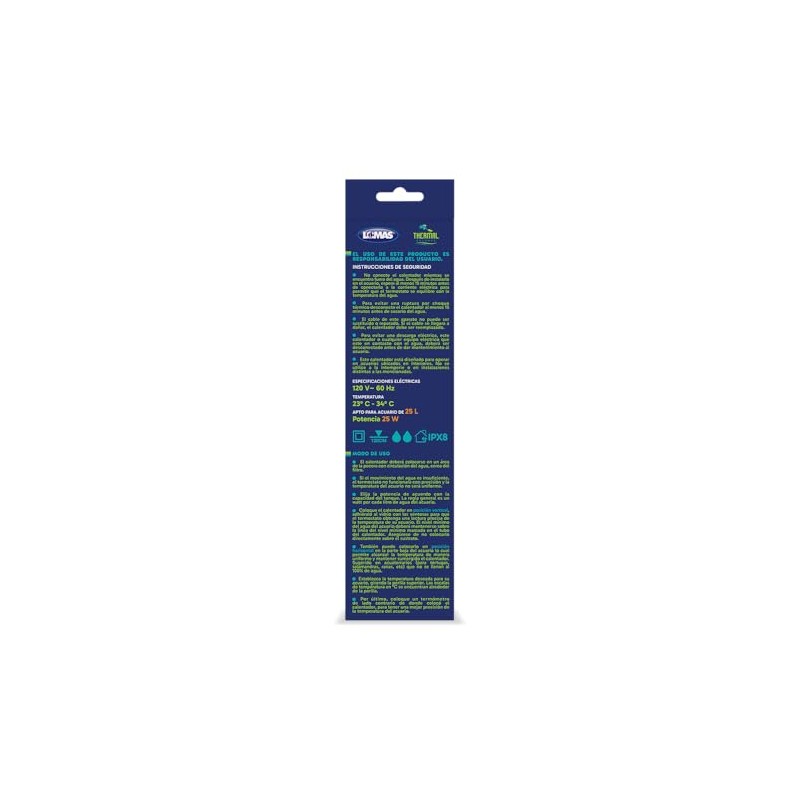 Lomas Calentador Sumergible para Acuario con Termostato, Thermal Balance, 25W