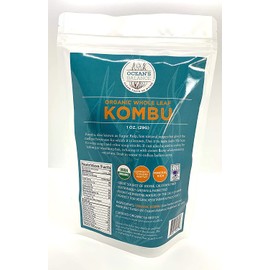 Ocean's Balance Organic Whole Leaf Kombu - 1 Ounce - Maine Coast Seaweed - Perfect for Keto, Paleo, Vegetarian and Vegan Diets - Gluten Free - Atlantic Ocean Sea Vegetables