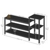YATINEY 3-Tier Shoe Rack Bench, Wooden Shoe Storage Bench, Industrial