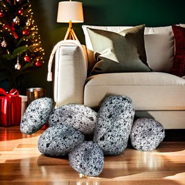 Qupace Set of 6 Simulated Stone Decoration Pillow Covers Rock Cushion Cover Floor 3D Pillowcase Simulated Stone Pillow Cover