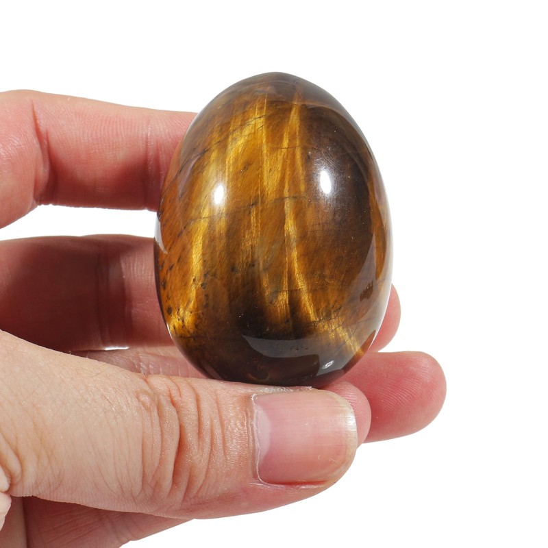 Fekuar Stone Egg Figurine, Polished Healing Crystal Easter Eggs Sphere