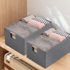 Fabric Storage Bin 3 Pack Foldable Cotton Linen Storage Basket