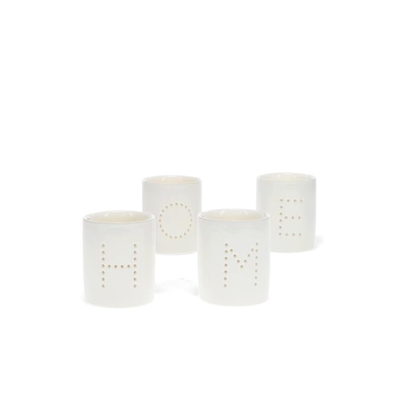 Glossy Ceramic Tealight Holders (set of 4) - HOME