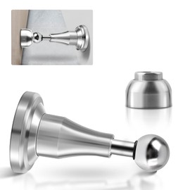 KOLAKO Door Stop, Magnetic Door Stop, Stainless Steel Floor Wall Mount, Heavy Duty Magnet, Adjustable Door Catch Holder, Outdoor Magnetic Door Stops for Skirting Boards, Silver