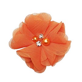 Chenkou Craft - Paquete de 12 lazos de gasa con abalorio de 60 mm, apliques de decoración de boda a granel (naranja)